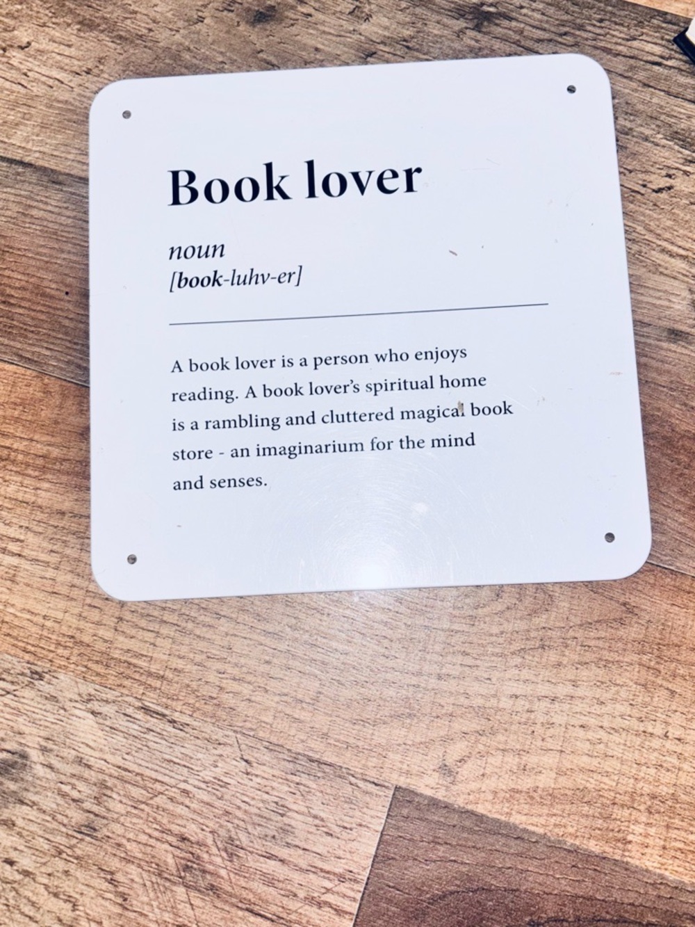 Book Lover Wall Plaque - White Home Accent Sign